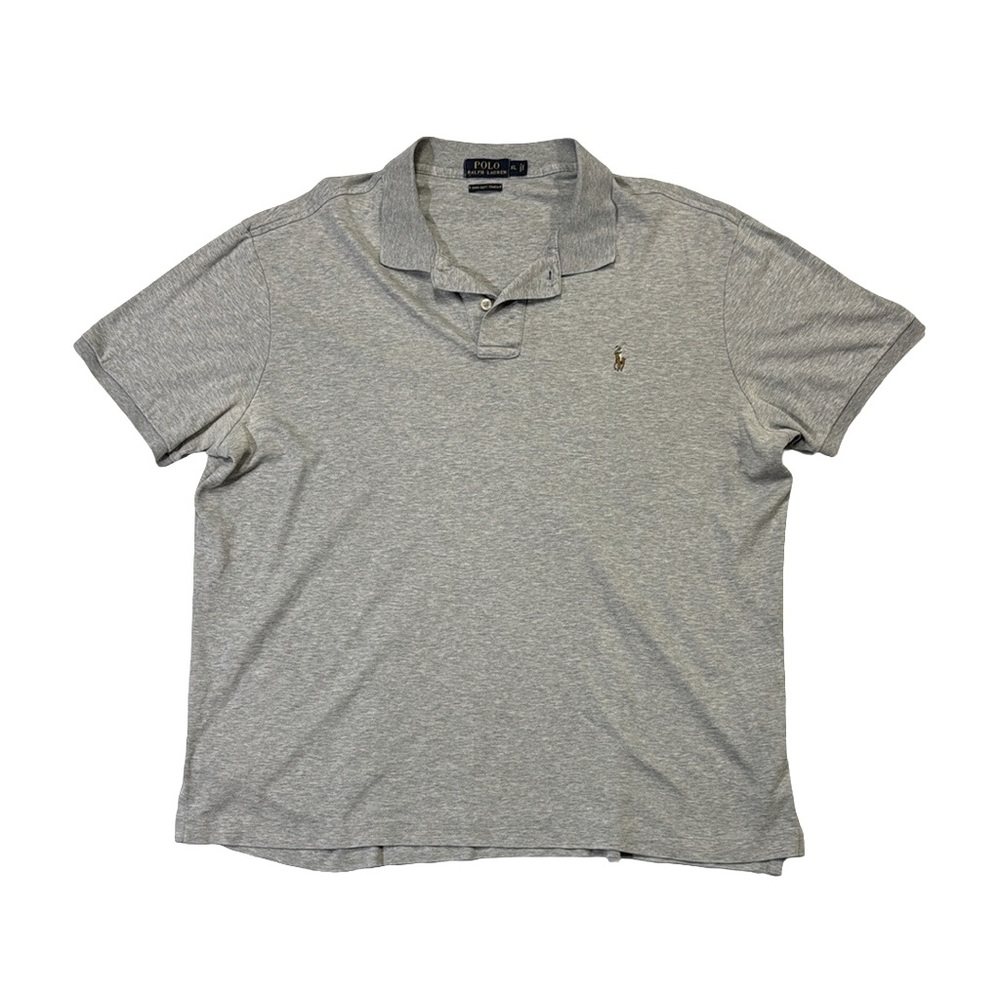 Polo Ralph Lauren mens XL light gray pima soft cotton polo shirt EUC